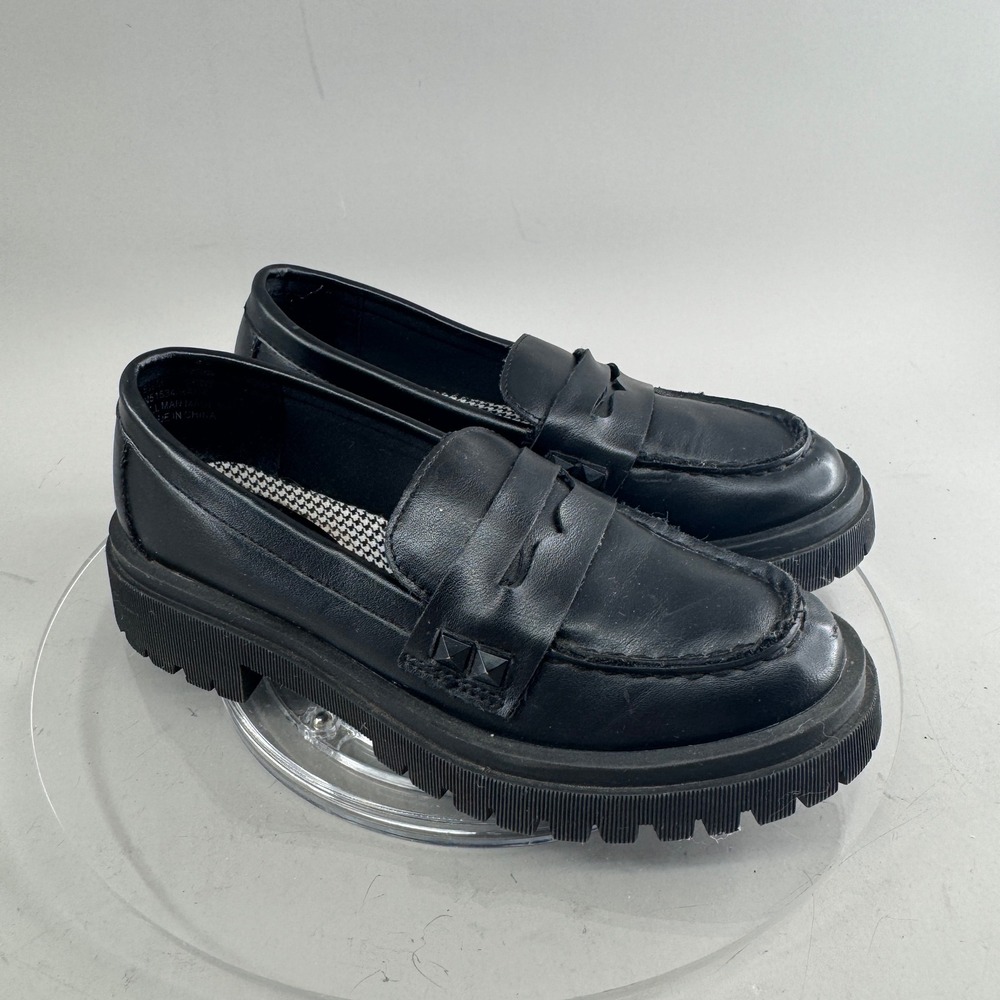 Seychelles Womens Black Lug Sole Penny Loafers Studded Platform Size 5.5